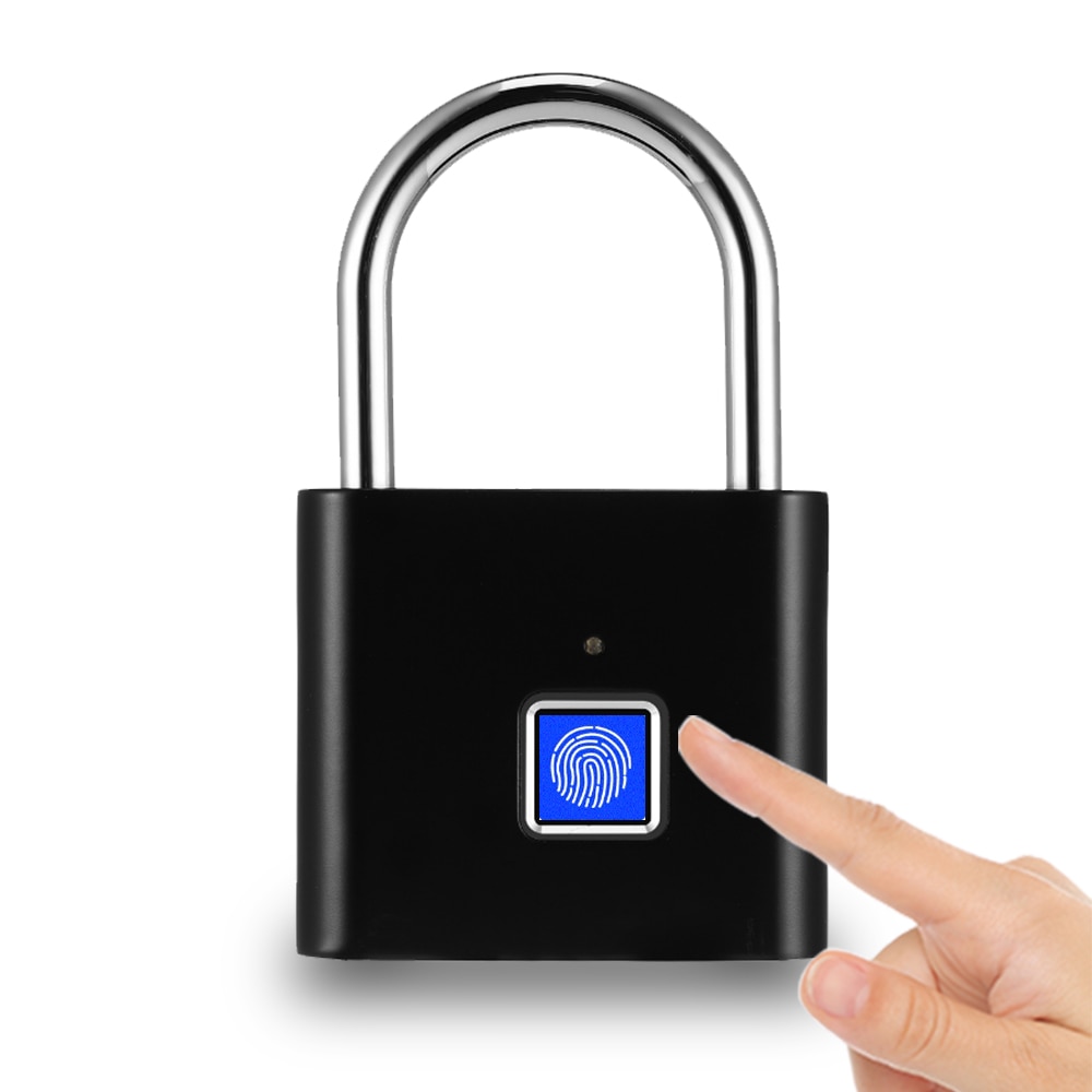 Vingerafdruk Slot Smart Hangslot Thumbprint Deur Hangsloten Draagbare Waterdichte Anti-Diefstal Vingerafdruk Slot Voor Zak Lade Koffer