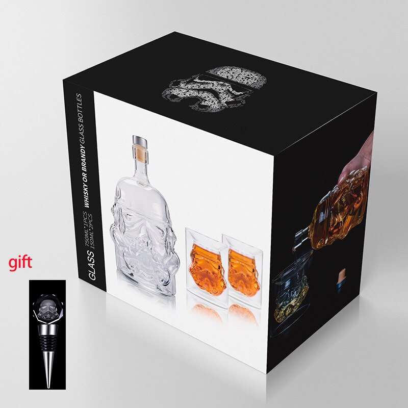 Vinglas sæt whisky karaffel whisky glas kop vinglas tilbehør mænd samurai glas vinflaske: 2 kop 1 flaske 1 prop