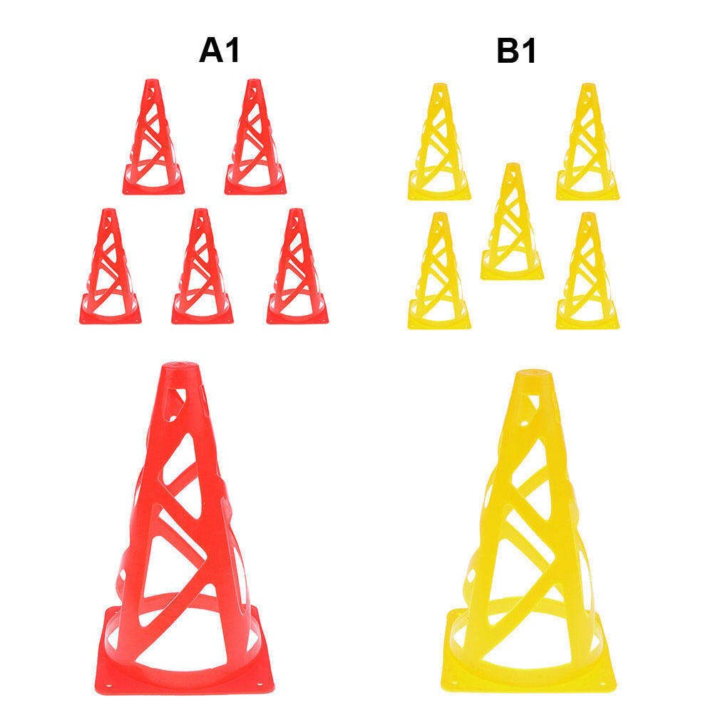 5 stk 9 " pe sport træning trafik kegle til fodbold fodbold basketball rød gul