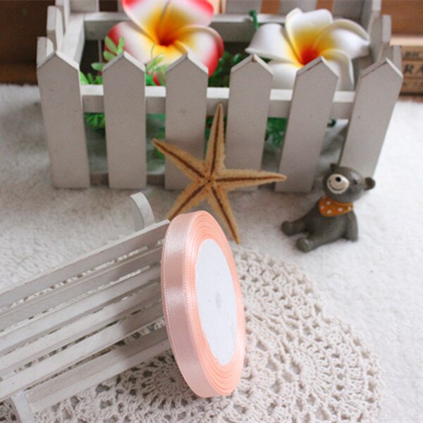 Peach Silk Satin Ribbon with gold Wedding Party Decoration Wrapping Christmas Year Apparel Sewing Fabric Ribbon: 10mm Shallow orange