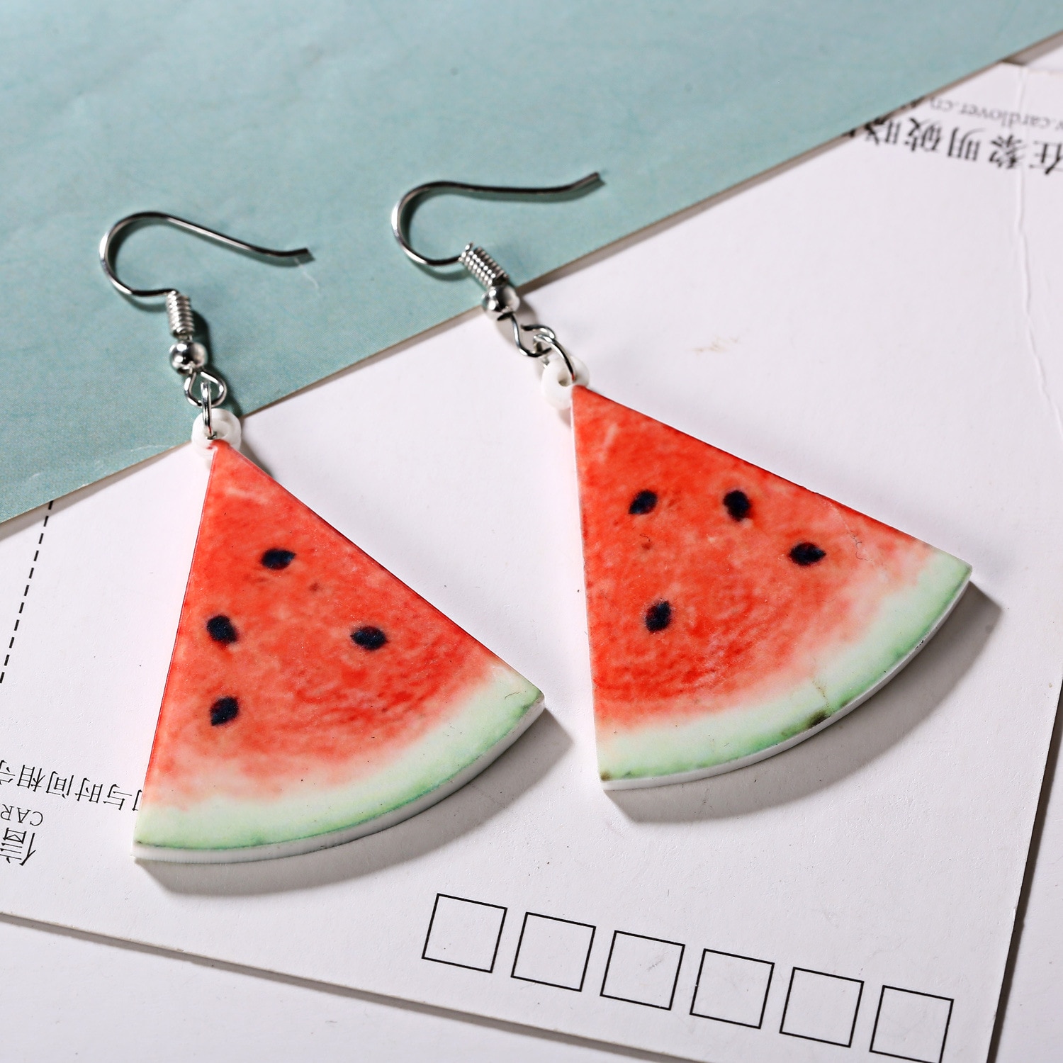 Boucles d'oreilles pastèque acrylique boucles d'oreilles goutte de fruits mignon fraise concombre Dragon pin pomme tomate Kiwi Orange pomme boucles d'oreilles