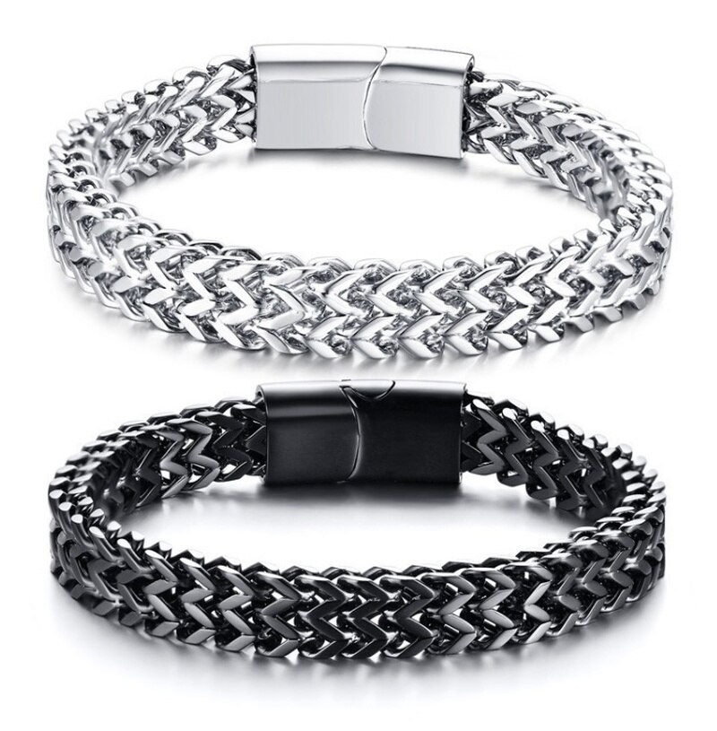 Metal Braided Bracelet Bangle Men Hip Hop Party Rock Jewelry