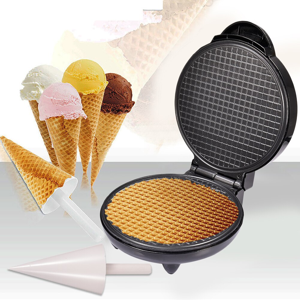 Multifunction Mini Waffle Maker Electric Doughnut Ice Cream Cone Grill Cake Oven Pan Eggette Machine Plates EU UK Plug