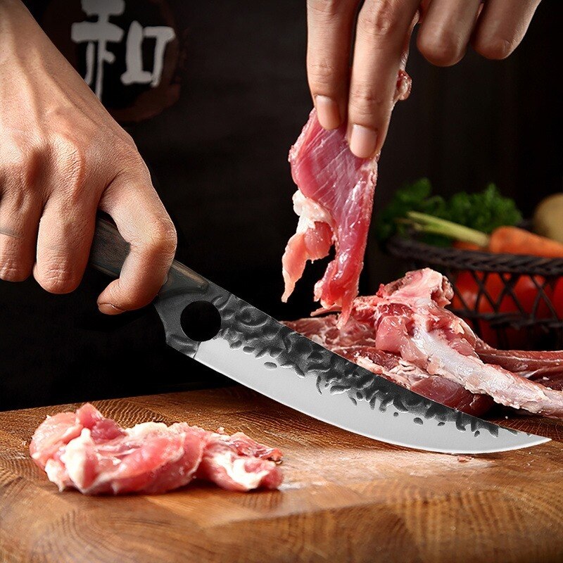 Kitchen Chef Knife Meat Cleaver Hunting Knife Forged Stainless Steel Knife Vegetables Slice Kitchen Boning Knife