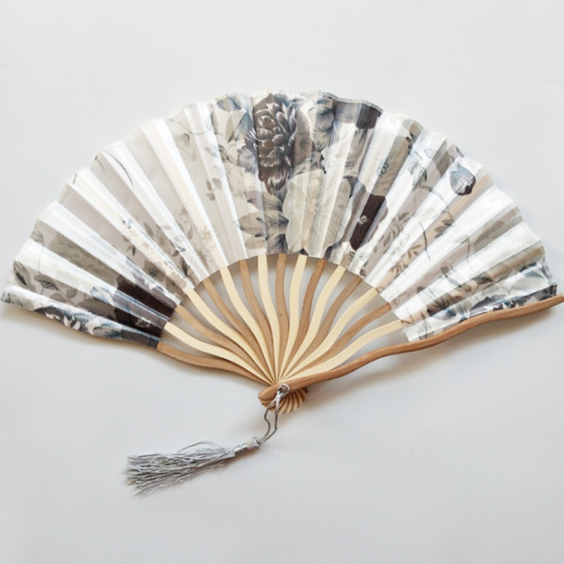 1PC Kreative Chinesische Klassische Blume Falten Hand Gehalten Prom Handwerk Fan Bambus Papier Party Hochzeit Geburtstag Dekor Jahrgang Bambus SW: 11