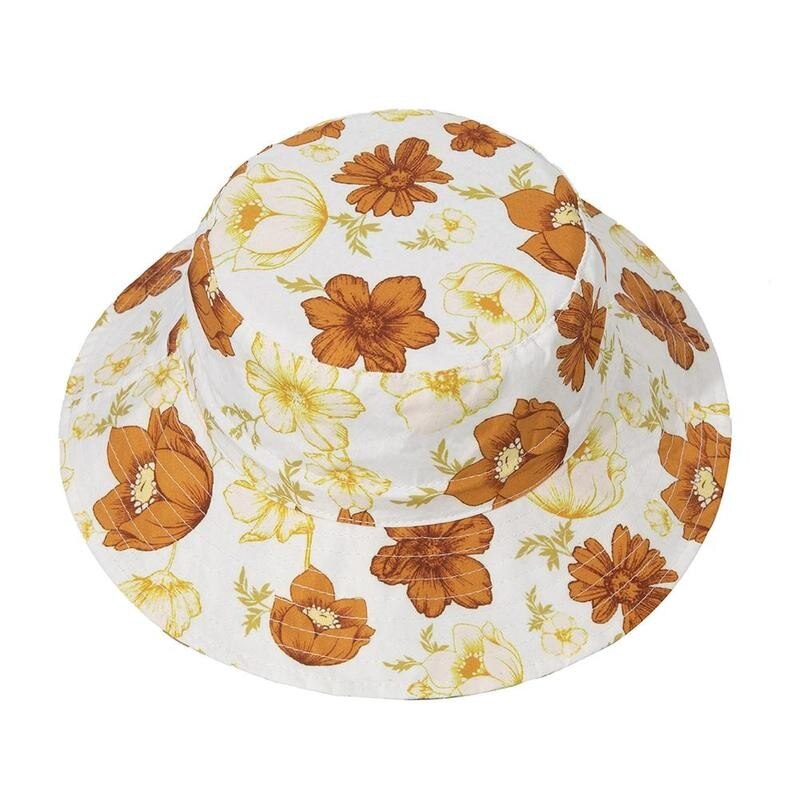 Sombrero de Sol para bebé, gorra para niños y niñas, Panamá, protección, playa, cubo, estampado de flores, gorros para niños, UV Cartoo N9U3