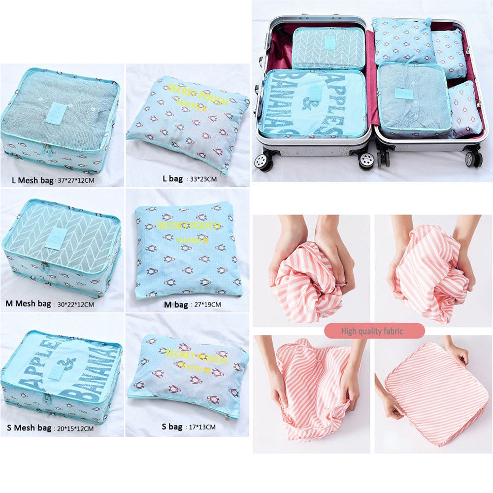 Koffer Opbergtas Reizen Accessoires Set Nuttig 6 Stuks Verpakking Cubes Reizen Zakjes Bagage Organiser Kleding