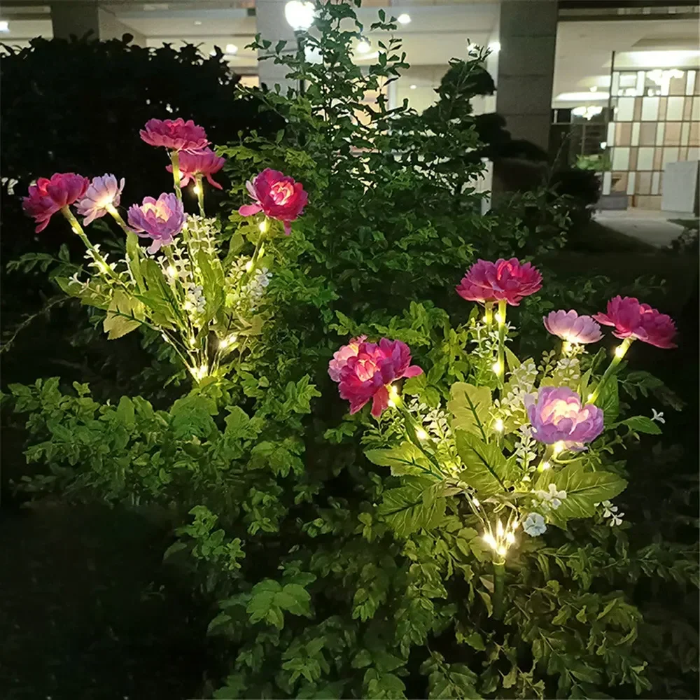 Außenbeleuchtung Weihnachten Solarleuchten Garten Schnee Lotusblume Rasenlampe für Hof Terrasse Blumenparty Lampe Hochzeit Muttertag: veränderbar