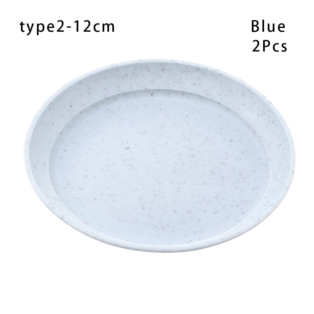 2Pcs Plastic Flower Pot Durable Heavy Duty Plastic Tray Saucers Indoor Outdoor Plant Saucer Drip Trays: Blue2-12cm