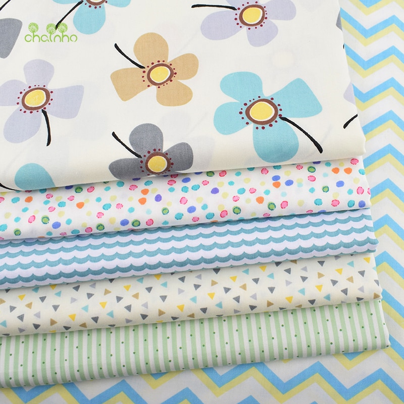 Chainho, blomster serie, trykt twill bomuldsstof, patchwork tøj til diy syning quiltning baby & børns sengetøj materiale