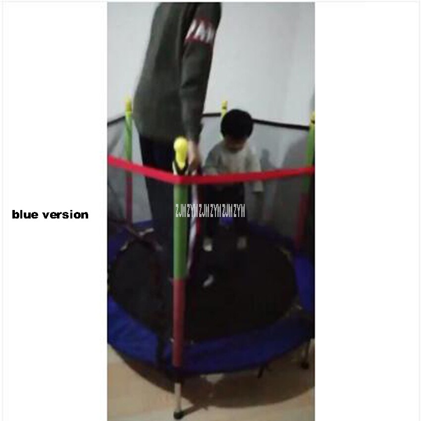 1001 Indoor Kinderen Ronde Trampoline Familie Speelgoed Kleine Stuiterende Bed Huishouden Springen Bounce Bed Met Beschermen Draad Netto: Blauw