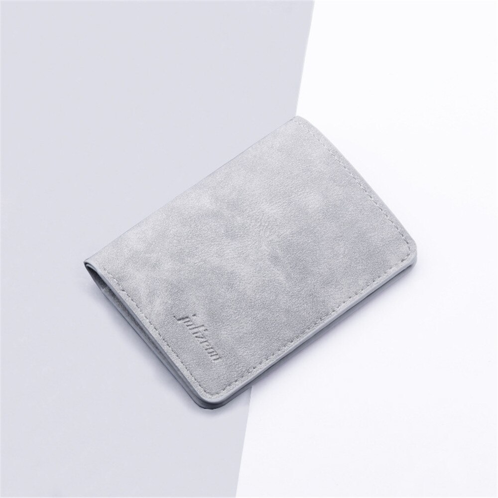 Stijl Mini Dunne Mannen Portemonnee Kaarthouder Mannen Purse Coin Pouch Kaarthouder Korte Verticale Pu Lederen Portemonnee: grey white