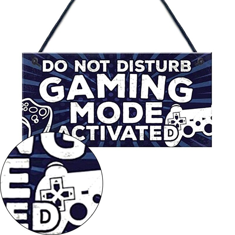 Do Not Disturb Gamer Gaming Sign Blue Door Hanger Sign Man Cave Bedroom Plaque Birthday Son Brother Dad Home Decor