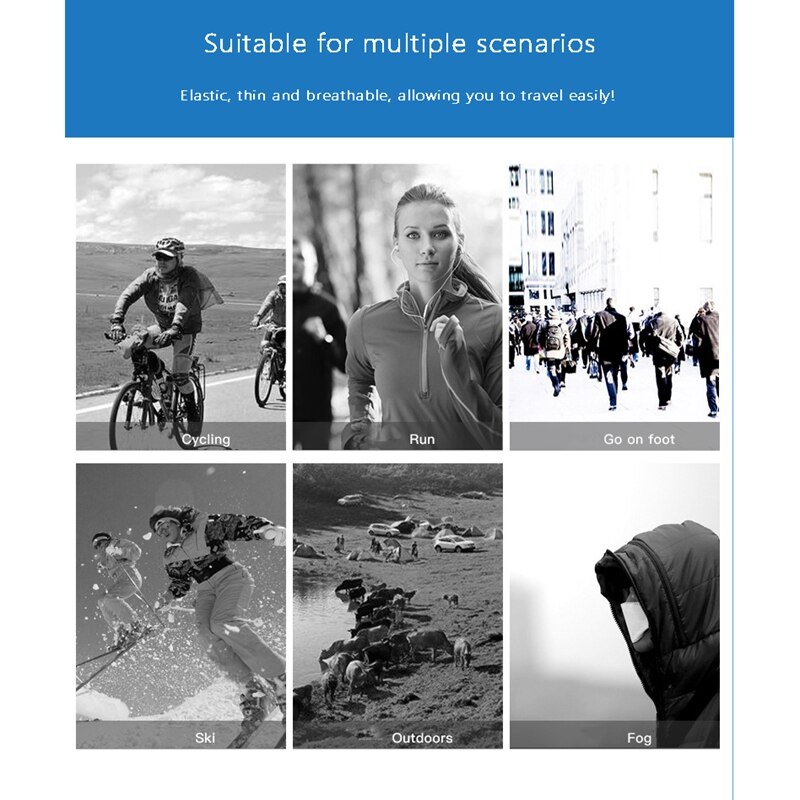 Sun Protection Bandana Neck Gaiter Head Wrap Face Cover with Arm Sleeves and Cap Set for Outdoor Activities