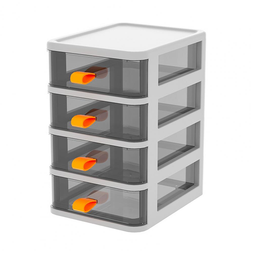 Storage Boxes Stable Plastic Multi-layer Drawer Cube Storage Organizer Desktop Drawer Storage Container: White 4 Layers