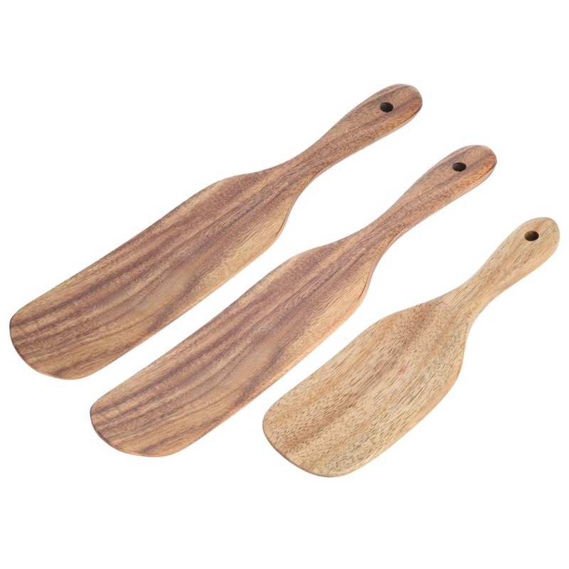 Teak Spatula Flat Shape Food Grade Wooden Cooking Spatula for Home Kitchen Cooking