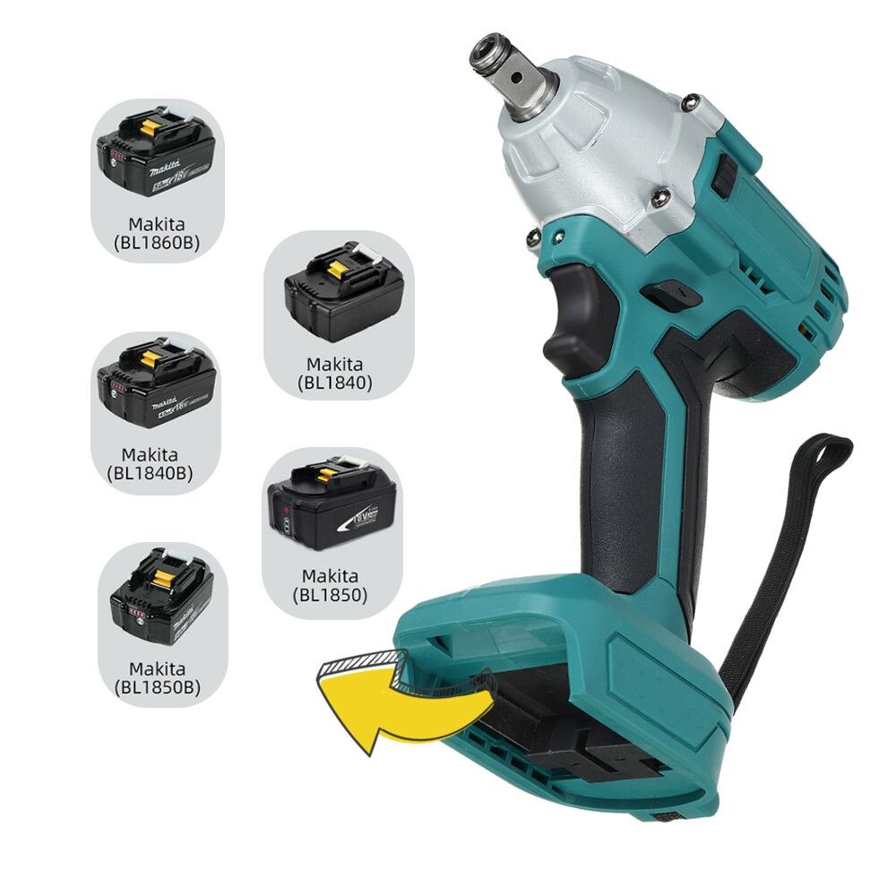 800N.m 18V avvitatore elettrico a percussione senza spazzole cacciavite ricaricabile 1/2 chiave a bussola utensile elettrico senza fili per batteria Makita