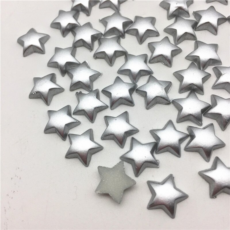 100 st 10mm pärla vit rosa silver silver röd harts stjärna flatback cabochons utsmyckningar för korttillverkning diy bröllop jul hantverk