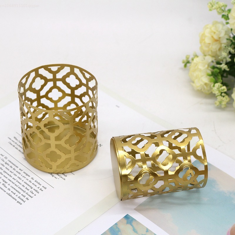 nordisch Gold Hohl Eisen Leuchter Eisen Duft Kerze Tasse Kreative Handwerk Aromatherapie Hause Dekoration
