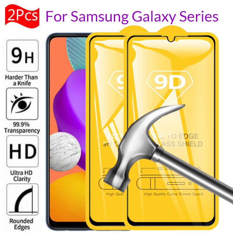 2Pcs 9D Samsun M22 Glass Screen Protector For Samsung Galaxy M52 M32 M22 Protective Glass 3D For Samsang M 22 SM-M225FV/DS Armor