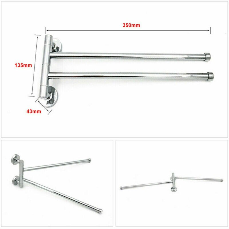 Bathroom Stainless Steel Swivel 2/3/4 Swing Arm Towel Holder Bar Rails Rack Wall Wall-mounted Movable Towel Rod Bathroom Storage