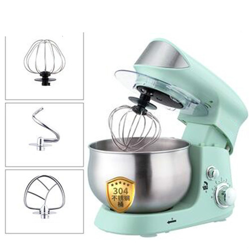 3.5L Stainless Steel Bowl Electric Stand Food Mixer Cream Blender Knead Dough Cake Bread Chef Machine Whisk Eggs Beater EU: Green
