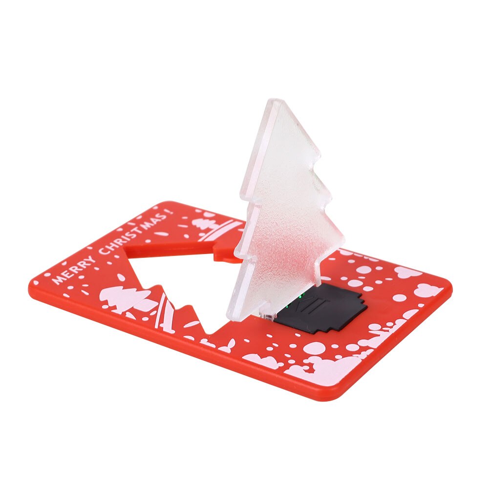 Christmas Card Light Folding LED Four Colors Ultra Thin Kids Children ABS & PS Greeting Cards Ornament: Red