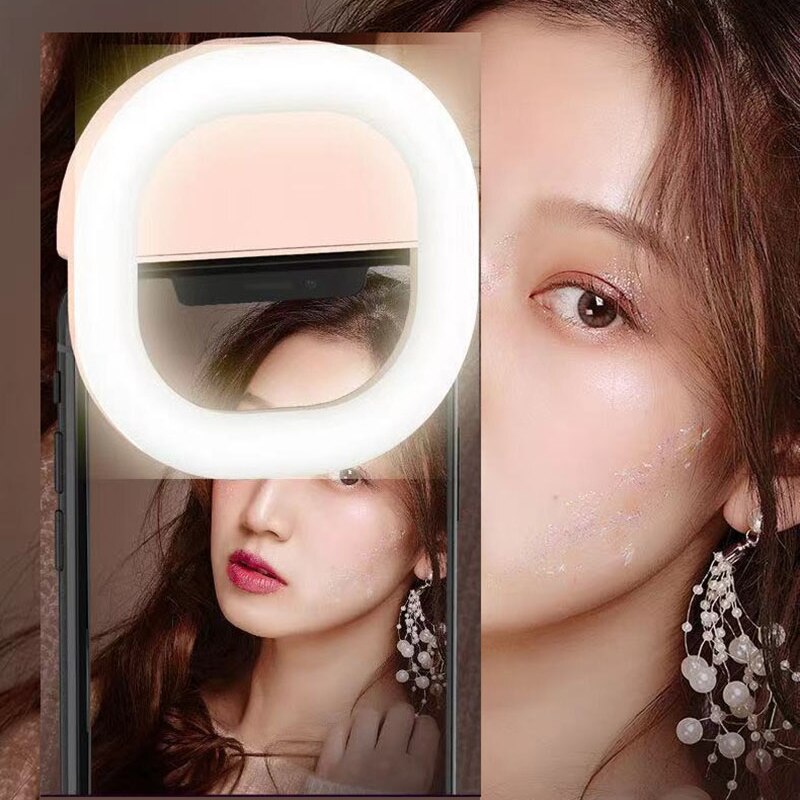 Oplaadbare Vullen Licht Mobiele Telefoon Led Selfie Vullen Licht Vierkante Levende Lamp Clip-On Selfie Lamp Voor Iphone 13 xiaomi 11 Google