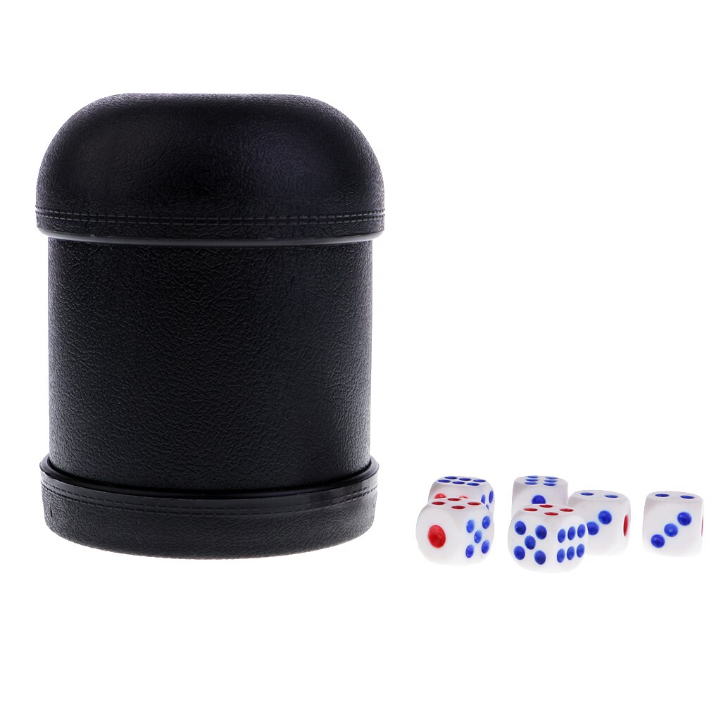 KTV Bar Glücksspiel Kasino Poker Spiel Würfel w/Tasse Digitalen Würfel für D & D RPG Schwarz