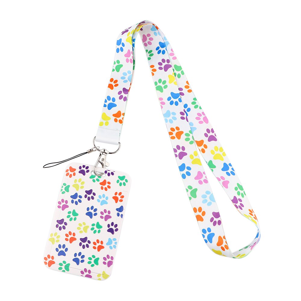 CB0193 Dog Paw moda smycz na szyje smycz posiadacz karty odznaka klawisz telefonu pierścień ID etykieta z imieniem pielęgniarka pokrowiec na karty materiały biurowe: 6