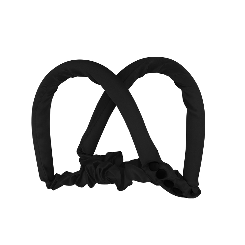 Heatless Curl Ribbon Silk Curling Ribbon Hair For Women Hair Curl Heatless Curling Rod Headband Lazy Curler: Black