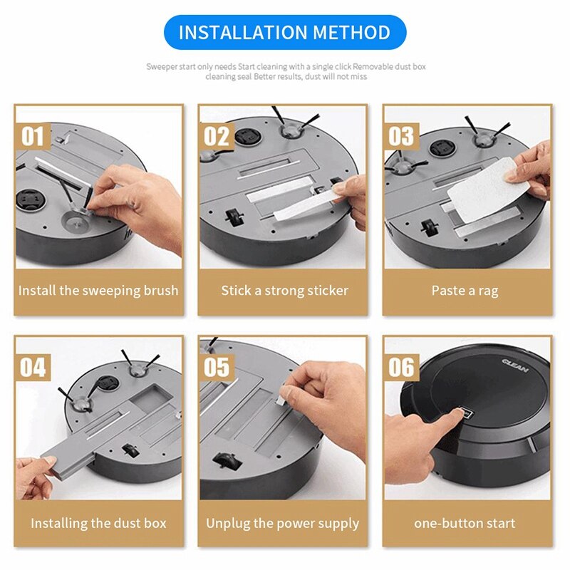 TOD-Automatic ing Robot Vacuum Cleaner USB Charging Household Cordless Wireless Vacum Cleaner Robots ligent Vacuum