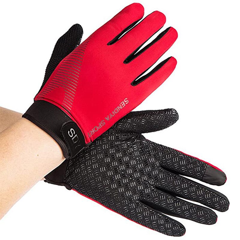 Guantes de entrenamiento de Palma protección completa y agarre Extra guantes de Fitness adecuados para entrenamiento de pesas ejercicios de Fitness: red / L