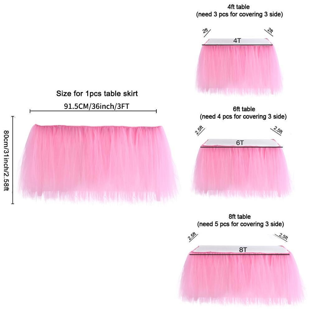 30 Romantische Vele Tule Tutu Tafel Rok Tule Servies Voor Bruiloft Decoratie Baby Shower Party Verjaardag Tafel Rokken Thuis