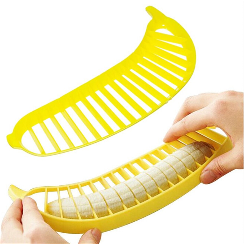 ! 1 stks Banana Slicer Chopper Cutter Plastic Banana Salade Make Tool Fruitsalade Worst Cereal Cutter Plastic Banaan
