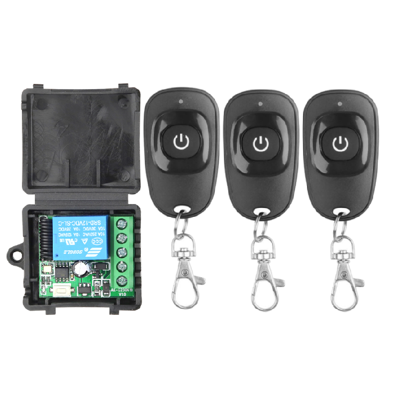 433MHz DC 12V 1CH Relay Module Receiver EV1527 Wireless Remote Control Switch for Garage Gate Motor Light Lamp DIY: RED