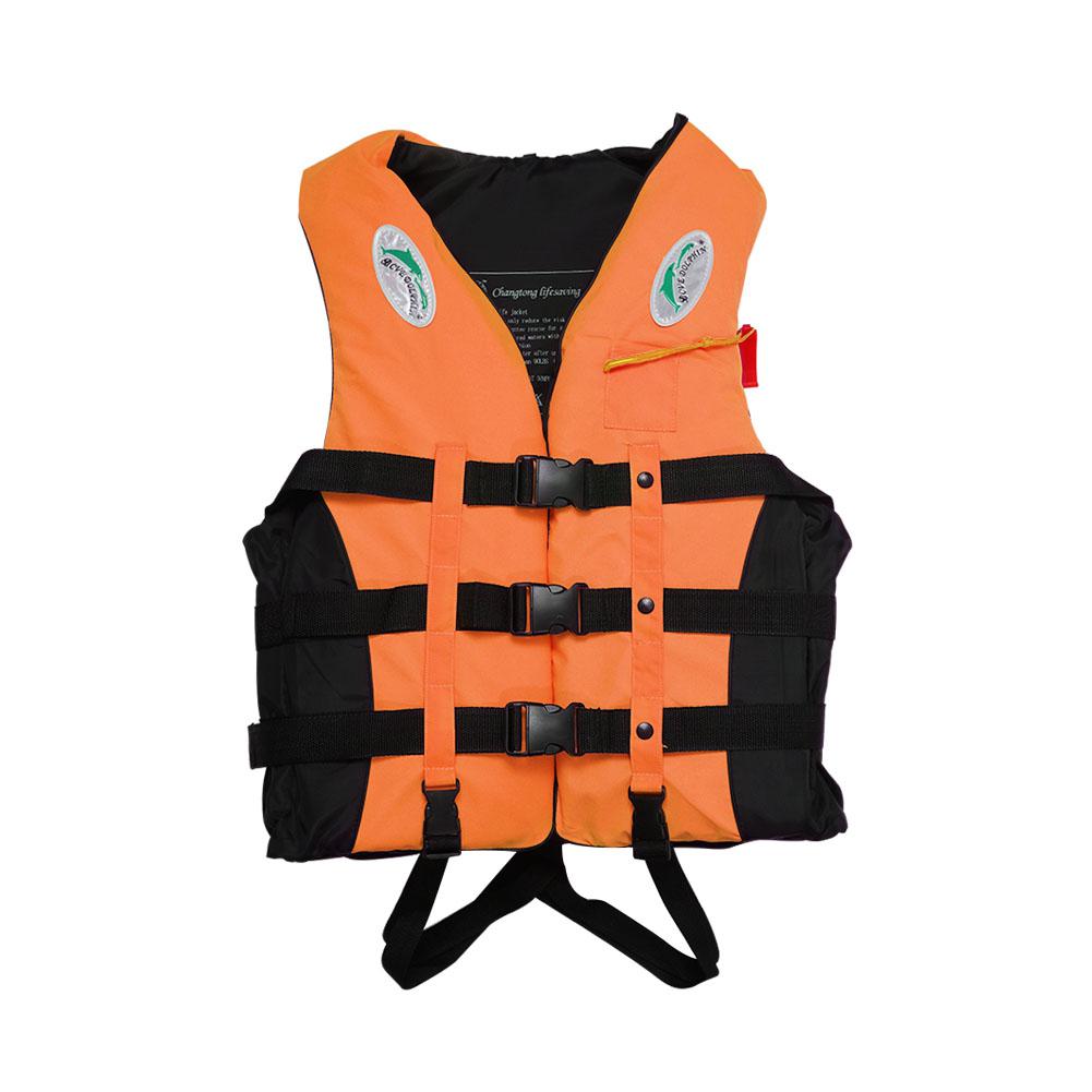 S-3XL Adult Life Jacket Lifesaving Swimming Boating Sailing Vest Whistle Blue EPE Material Outdoor fishing suit: orange / S