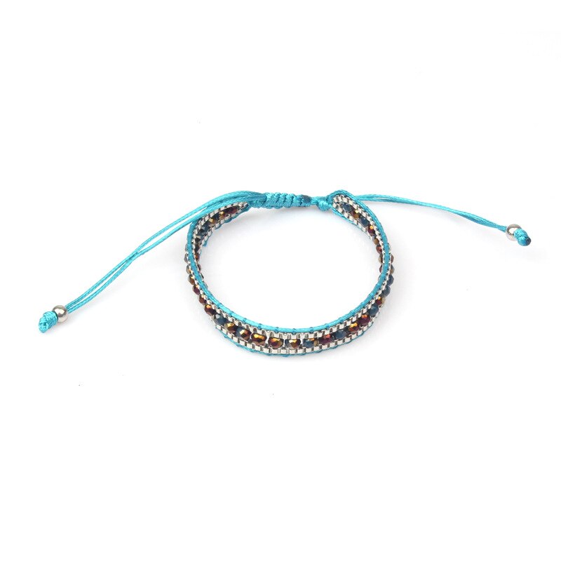 Bohemian ladies bracelet hand-woven bracelet crystal single layer beaded bracelet national wind friendship bracelet: SJ-Q7