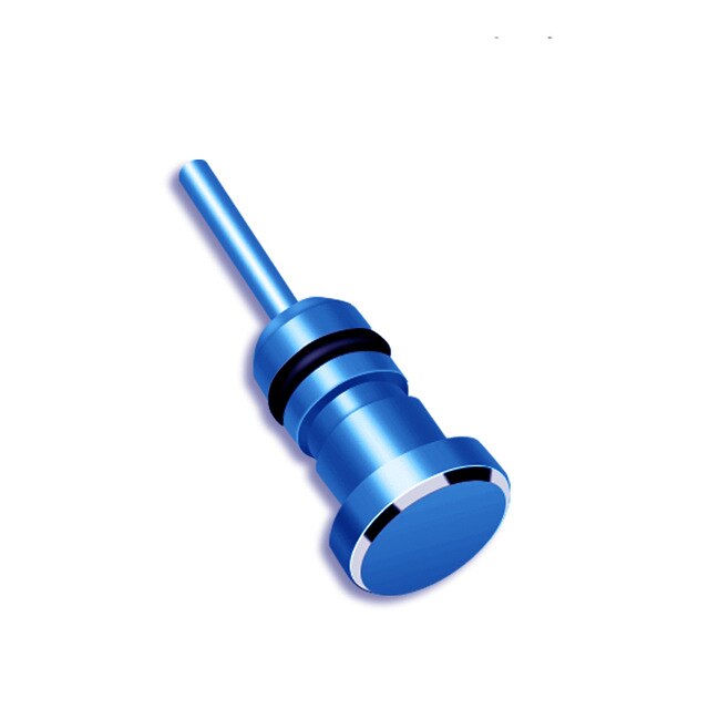 Fone de ouvido plugue de poeira 3.5mm, fone de ouvido entrada aux interface anti-telemóvel pino de cartão retrieve para apple iphone 5 6 computador portátil plus, pc: blue