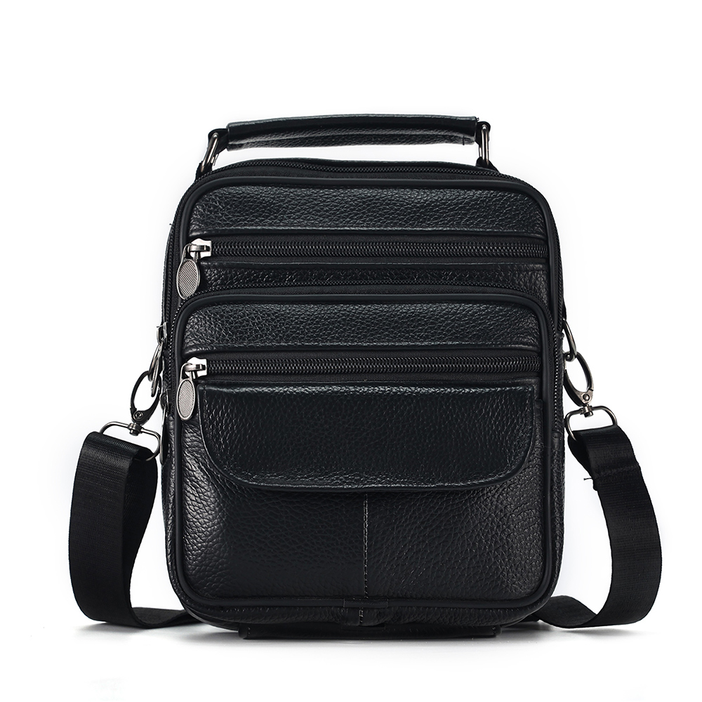 JOYIR hommes en cuir véritable sacs à bandoulière sac de messager pour homme sacs à bandoulière à la décontracté voyage sac à bandoulière sacs à main: Black