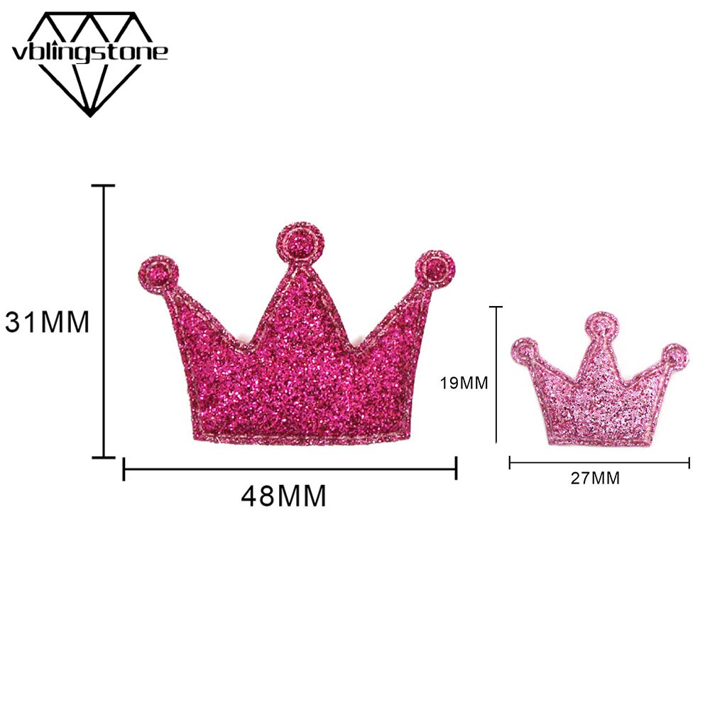 50 Stuks Glitter Gewatteerde Patches Kleurrijke Crown Bling Applicaties Sequin Patches Voor Kleding Diy Hoofddeksels Accessoires Bruiloft Decor