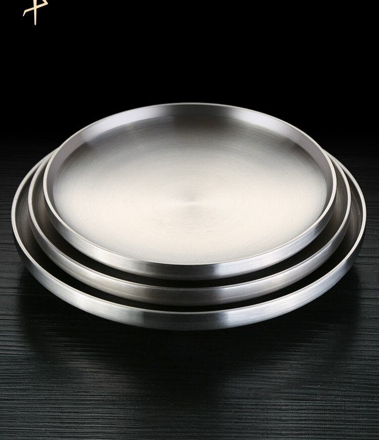 304 rustfrit stål tallerken skive bøf western mad tallerken nordisk lavvandet tallerken frugt flad tallerken hjem dyb tallerken suppe tallerken
