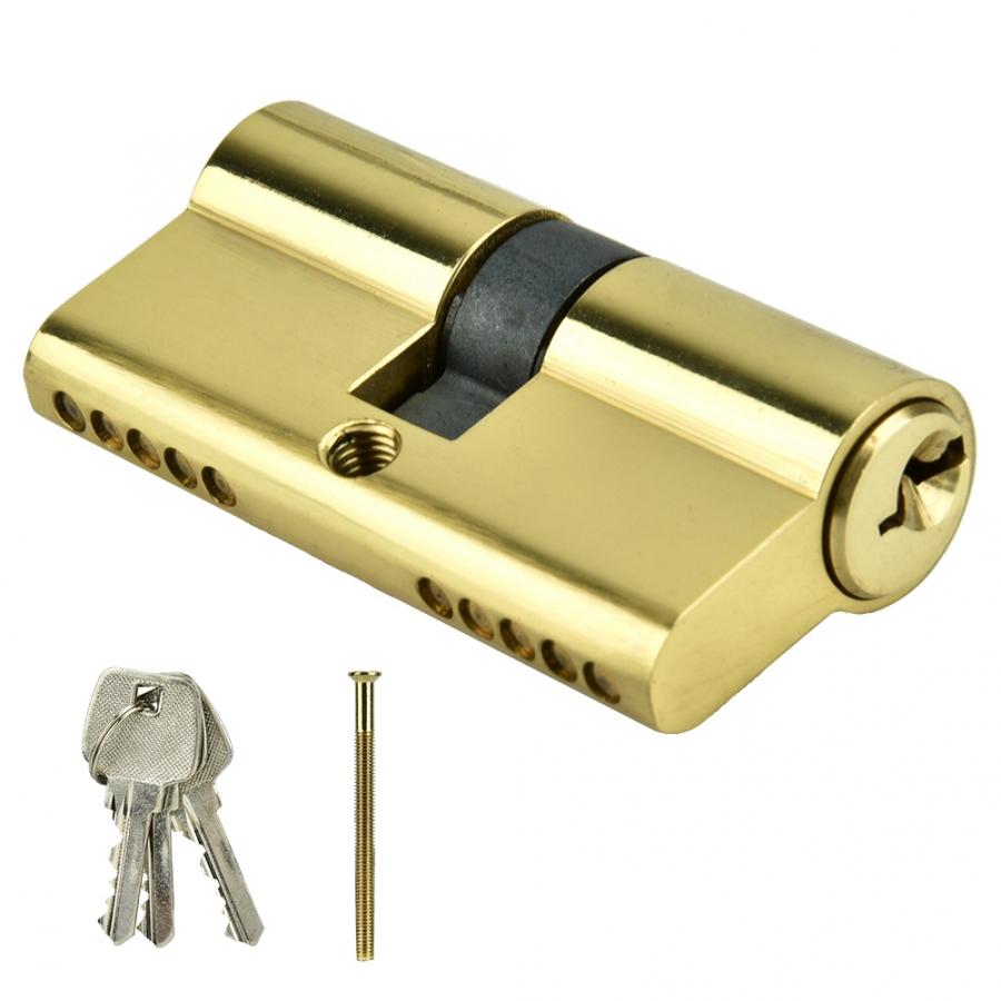 cerradura inteligente 60 mm copper double-opening lock cylinder Anti-theft door lock cylinder with keys Strong and