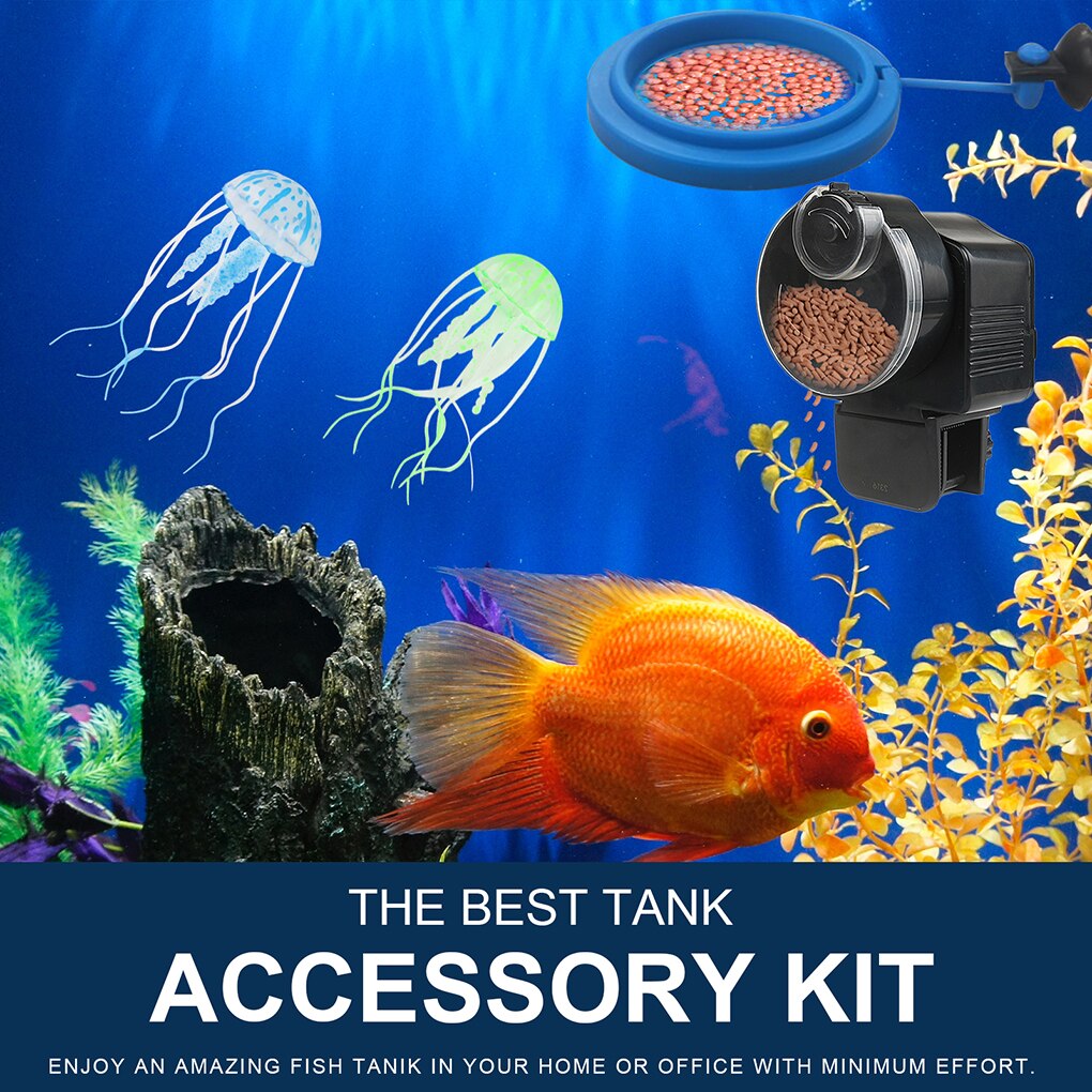 Aquarium Tank Automatic Fish Feeder Fish Tank Electronic Food Feeding Device Auto Household Fish Food Dispensing Tool