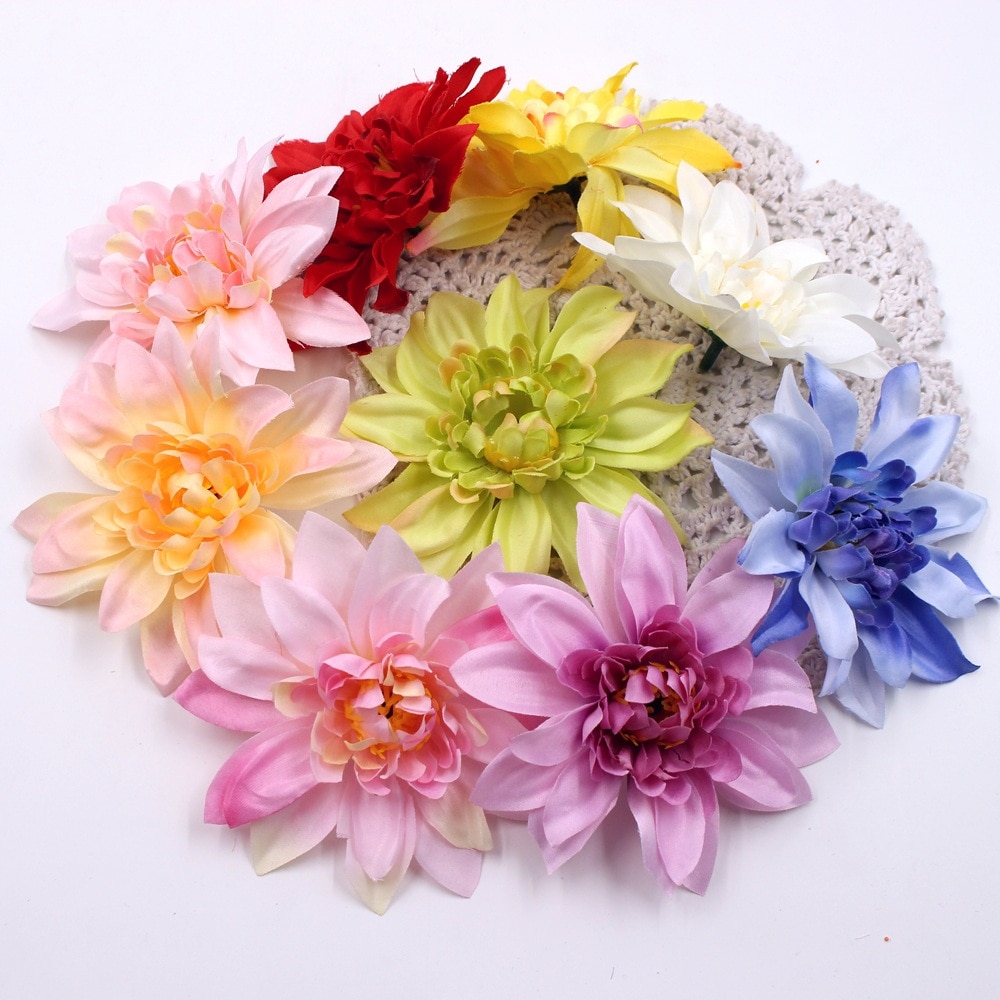 5pcs Artificial Flower Silk Dahlia Peony Flower Autumn Vivid Leaves DIY Wedding Flower Wall Home Flower Arrangement Gardening