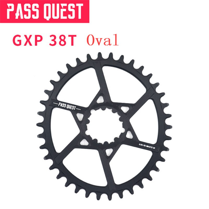 PASS QUEST GXP Round Oval 0mm Offset 32T-42T Chainring MTB Narrow Wide Bike bicycle Chainwheel for Sram XX1 GX eagle X9 crankset: GXP Oval 38T