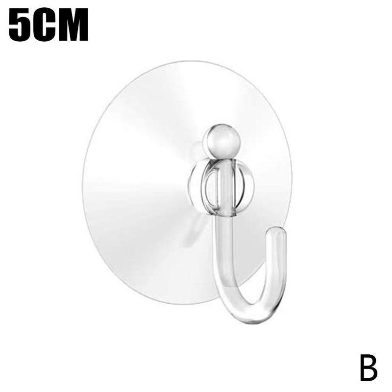 1pcs Clear Suction Cup Sucker Hooks Plastic Adhesive Storage Holders Home Window Glass Sucker Hanger Suction Cup Sucker Hooks: 5cm