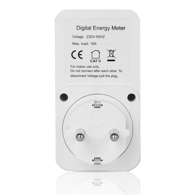 Digital power meter plug-in-stik elektrisk wattmeter energi monitor eu-stik
