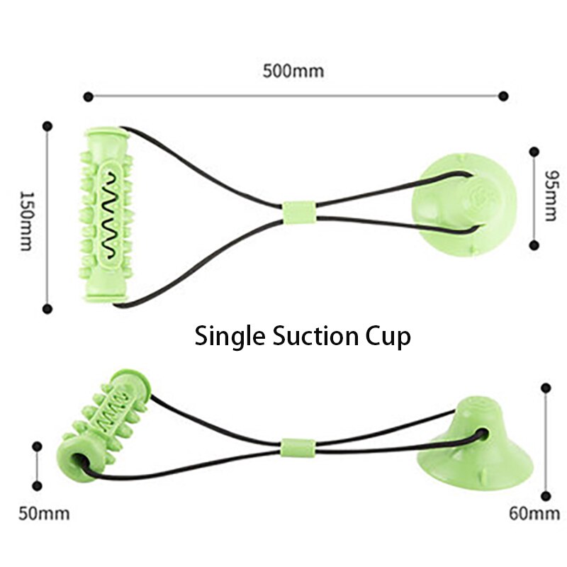 Tpr Hond Speelgoed Tandenborstel Kauwen Speelgoed Voor Honden Kleine Grote Puppy Speelgoed Sucker Speelgoed Tandjes Stok Speelgoed Hond Accessoires bijten Speelgoed: 1Suction Cupn Green