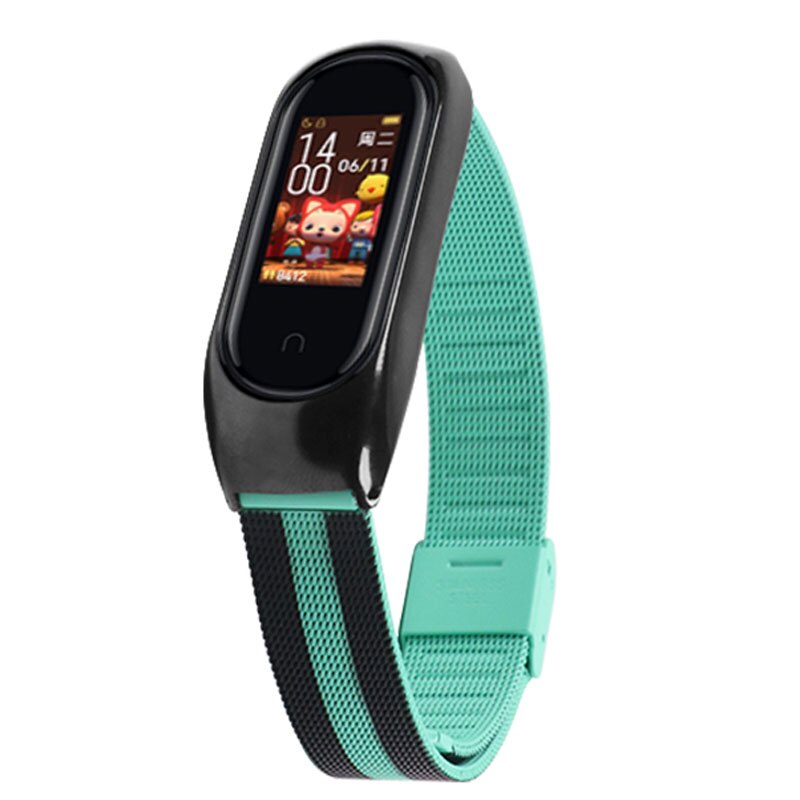 Pulsera inteligente para Xiaomi mi Band 3 4 mi Band 4 3 correa de Metal de acero inoxidable Z2: Water green / For mi band 4